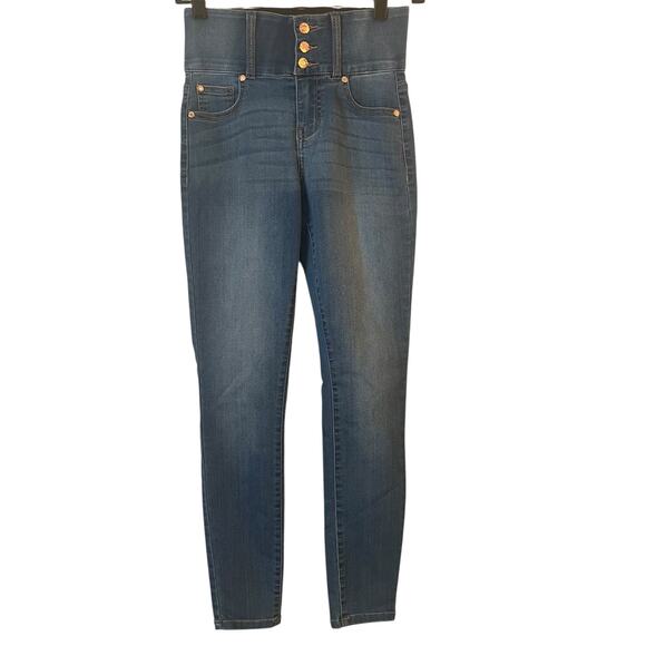 Guess Jeans Womens Size 25 High Rise Skinny Blue Stretch Denim 4 Button Closure - Picture 1 of 11
